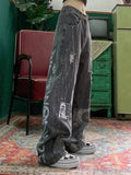 Women Loose Vintage Pants Girl Fashion Harajuku Baggy Jeans Casual Funny Clothing Ins Gothic Trousers Summer Straight