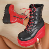 Color Side Zipper Small Sloping And Medium-Sized Boots 2025 New Large-Size Thick-Bottomed Pine Cake Martin