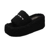 Women Wear 2025 Full-Length Teddy Slippers With Open-Toe