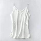 Summer Solid Sleeveless Crop Casual Camis Tank Tops Ladies V-Neck Female Vest Women Imitation Silk