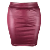 Women Faux Leather Mini Pencil Skirt High Waist Bodycon Pu leather Skirts Office Lady Skirts Oversized 2021