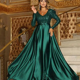 Prom Party Night Maxi Swing Dresses Women Elegant Luxury Female V-neck Cocktail Clothes Quinceanera Formal Club