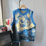 Painting Design Sense Minority Vest Knitted Vest With Loose Lazy Soft Waxy College Style Sleeveless Sweater Horse