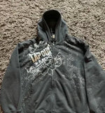 Zipper Hoodie Vintage Street Hip-Hop Loose Printing Spring And Autumn Oversiz 211-1-Outfit