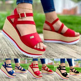 Heel Sandals Women's Summer 2025 New Thick-Soled Pines Roman Shoes Student Korean Version Of Big-Size Women's