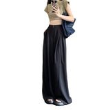 Zingj Mop Floor Suit Pants Female Autumn Korean Version 2024 New High Waist Show Thin Feeling Wide Leg Casual Long Pants-Outfit