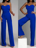Zingj Off Shoulder Club Tube Top Playsuits Overalls Summer Women Solid Jumpsuit Fashion Elegant Lady Wide Leg Romper Bodysuit New 211-0-Outfit