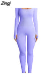 Women Sport Yoga Fitness Jumpsuit Sexy Long sleeves Vest Bodysuit Slim Casual Bodysuit Female One Piece Jumpsuit and