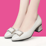 Yuan For A Pair Of Clearance High-Heeled Shoes Breathable Soft Leather Ladies Shoes Fashion Single Shoes Soft Soles Mother
