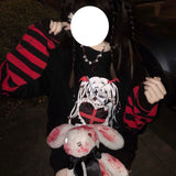 Style Women Streetwear Gothic Anime Sweatshirts Punk Long Sleeve 2000s Graphic Tees Y2k Fairy Grunge Goth Egirl Alt