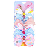 Pcs/Set JoJo Bows Jojo Siwa Rainbow Printed Ribbon Bows For Girls Hair Clips Boutique Hairpins Barrettes Kids Hair