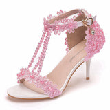 Cm Light Mouth With Sandals Fine Heel Sandals White Lace Wedding Shoes Famous Wind High Heel