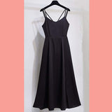 Sleeveless Dresses Solid Fashion A-line Pleated Draped Elegant Chic High Waist Side-slit Designed Backless Plus Size