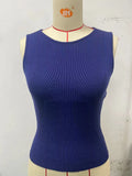 Zingj Knit Vest Female 2024 Summer New Solid Color Slim Inner Matching Top-Outfit