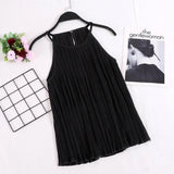 New Chiffon Tank Top Tees Women Loose Strapless Sexy Solid Elegant