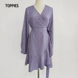 2021 New Women Dresses Polka Dot Mini Dress V Neck Sexy Party Boho Style Beach Dress Fashion