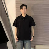 Short-Sleeved Men Polo Shirt Handsome Summer Hip Men's Shoulder Shirt Collar T-Shirt Niche Cotton