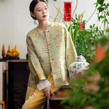 Chinese Heavy Industry Woven Gold Song Brocade Coat 2024 Spring New Fashion Retro Plate Buckle Jacquard Tang