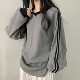 Polo Collar Embroidered Waffle SweatshirtsOutfit