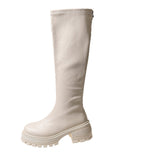 Boots Female Knight Boots 2025 New Elastic Thin Boots Thick Bottom High Boots Small But Knee
