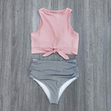 New Sexy High Waist Bikini Swimwear Women Swimsuit Push Up Biquini Bathing Suit High Neck Bikinis Women Summer Beach