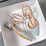 V's New Bag Head Wearing Sandals Women's Fashion Tips And Rivet Sexy Code