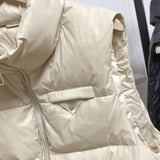 Down Jacket Vest Female Short Style Autumn And Winter Station White Duck Velvet Vest Rivet Tide Horse Clip Tide Coat-Outfit