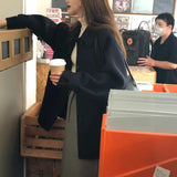 Zingj Chic Black Woolen Coat Advanced Sense Small Retro Lapel Single Breasted In The Long Woolen