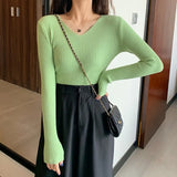 Basic B-neck Solid Autumn Winter Pullover Women Female Knitted Ribbed Sweater Slim Long Sleeve Badycon High Quality