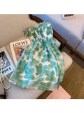 Spaghetti Strap Dress Women Vintage Sweet Flower Print Korean Fairy Dress Y2k Beach Party Princess Vestidos Summer
