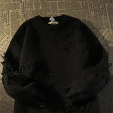 New Plus Size Hole Sweaters Women Harajuku Casual Drape Lazy Sweaters Unisex Loose Joker Autumn And Winter Pullovers