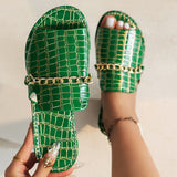 Chain Flat-Bottomed Slipper Women Stone Dew Beach Cool Drag