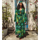 Sexy Bikini Cover-ups Boho Printed Fringed Long Kimono Carfigan Tunic Women Plus Size Beach Wear Swim Suit Cover