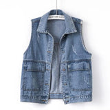 Zingj Vest Vest Female Summer Retro Tide Large Size Loose Korean Version Of The New Versatile POLO Collar Vest Coat-Outfit