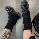 Zingj And Winter Lolita Pile Jk Pure Color Socks Cover Soft Waxy Warm Folding Leg Boot Cover Pile Leg Cover-Outfit