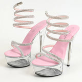 Zingj Fine Heel Crystal Fine Heel Transparent Car Model Rhino Nightclub High Heels Hate Sky High
