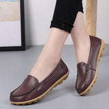 Women Flats Ballet Shoes Woman Cut Out Leather Breathable Moccasins Women Boat Shoes Ballerina Ladies Casual