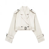 2025 Spring New Women's Clothing With Belted Long-Sleeved Casual Windwear
