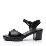 New Summer Women Sandals Shoes 2021 Thick With OL Korean Summer Sandals Large Size Genuine Leather Women Shoes