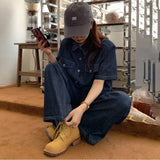 Zingj Chic Temperament Suit Female Summer New Short-Sleeved Shirt Floor Jeans Pants Casual Two