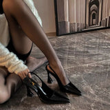 Spring And Summer New Small Pointed Thick Black Fashion Single Shoes Women Shallow Buckle Sexy French High-Heeled