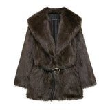 Women's Winter New Artificial Fur Effect With Belt In The Long Fur