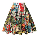 Patterns Vintage Retro 50s Full Circle A Line Skirt Holiday Tropical Pin Up Swing Skater Knee Length Floral Women Solid