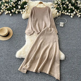 Zingj Wind Wear Take Female Korean Department Lazy Wind Loose Versatile Long-Sleeved Knit High Waist Big Swing Sweater
