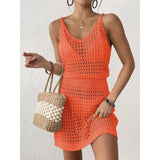 Women's Jersey Knitted Sling Dress To Collect Waist Sling Skirts Beach Dress Beach