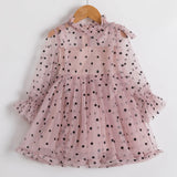 Kids Dresses For Girls Long Sleeve Children Clothing Polka Dot Tulle Tutu Girls Casual School Wear Princess Party