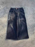 Jeans Vintage Hip-Hop Baggy Jeans Menswear Gothic Trousers With High Waist And Wide