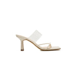 Feeling Nude High Heels Cross-Lace Women's Shoes 2025 Summer New Clip With Transparent