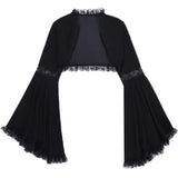 Dark Lace Lace Horn Sleeve Blouse Street Style Gauze Jacket