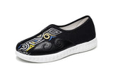 Zingj Men's Shoes Embroidered Korean Cloth Shoes Social Embroidery Flower Bean Shoes Lazy Tide Sail Flat Cloth